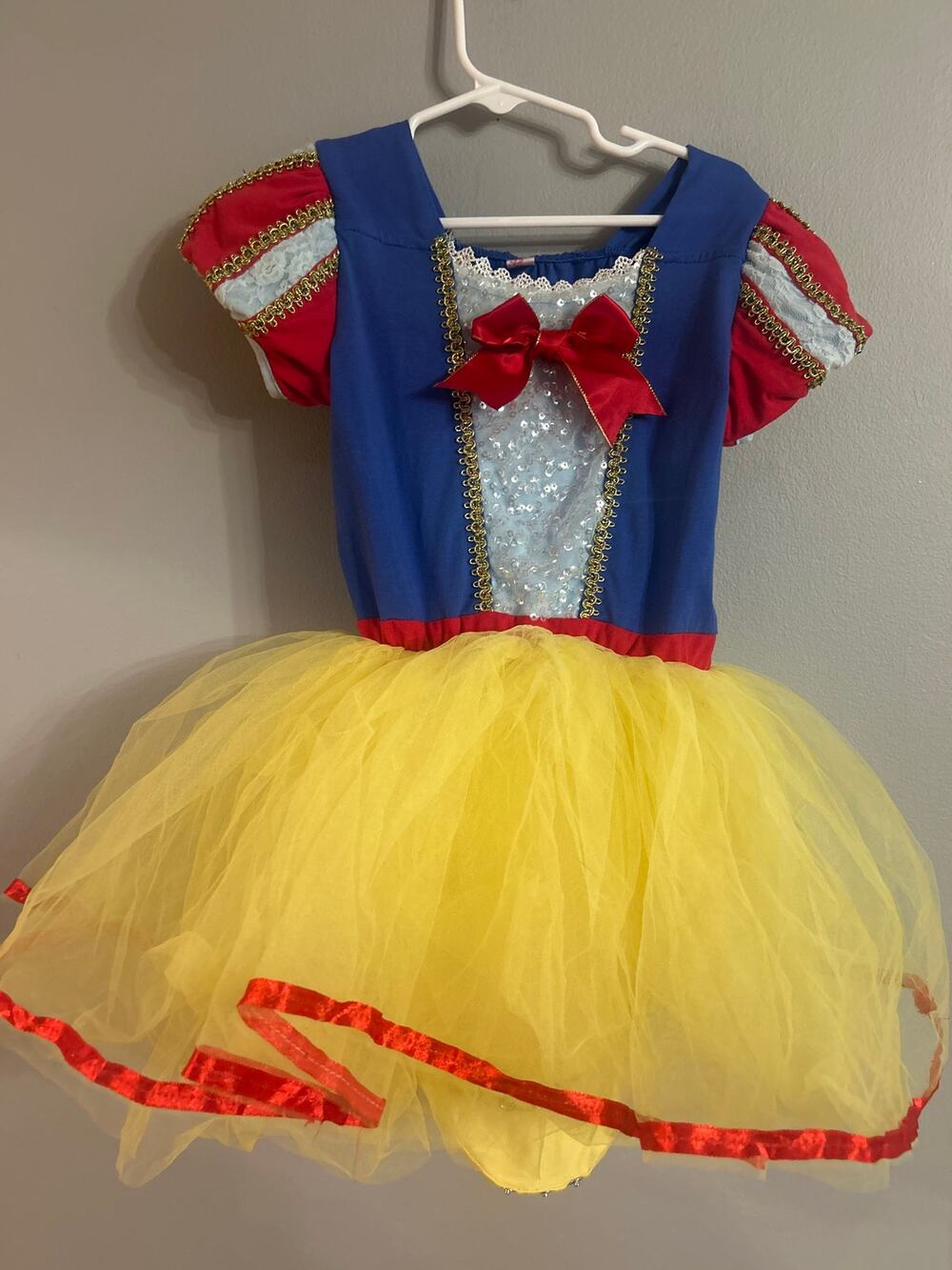 Simtree Snow White Costume Girls 140 / 7 Princess Dress up Halloween tutu*